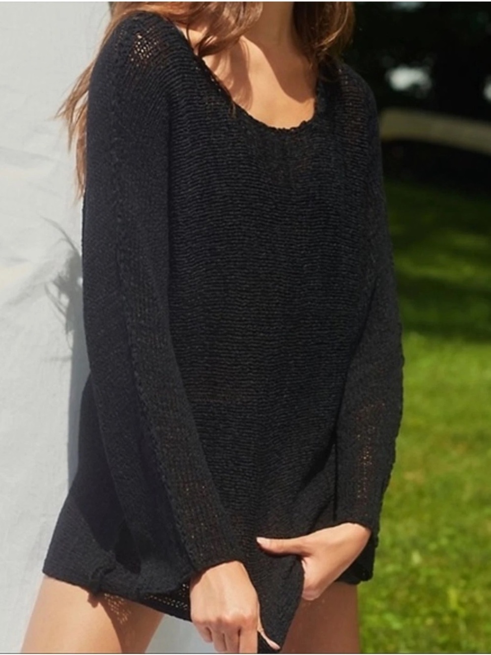 Free People Beach Naomi Tunic Open Knit Sweater, Medijm
